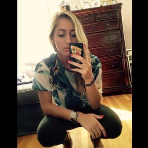 Lightweight ZARA tropical leaves shirt